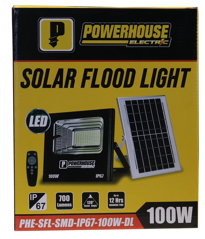 Load image into Gallery viewer, POWERHOUSE ELECTRIC SOLAR FLOOD LIGHT IP67 (SMD) PHE-SFL-SMD-IP67-100W-DL
