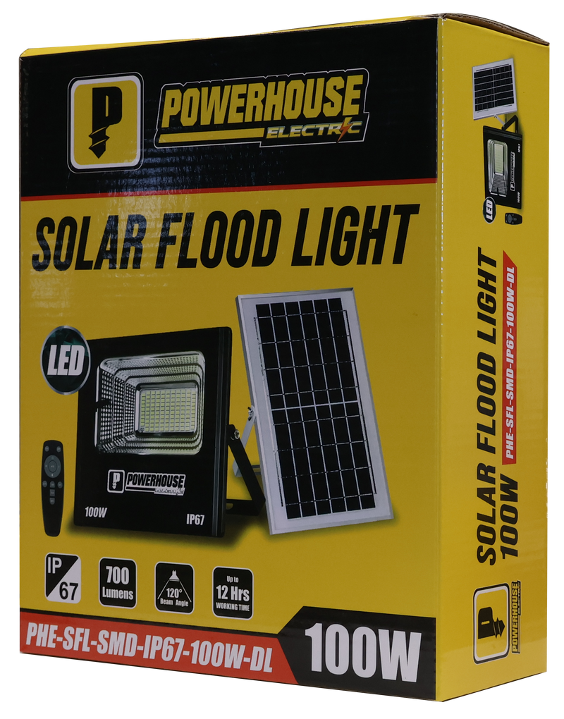 Load image into Gallery viewer, POWERHOUSE ELECTRIC SOLAR FLOOD LIGHT IP67 (SMD) PHE-SFL-SMD-IP67-100W-DL
