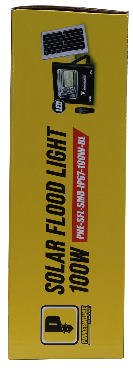 POWERHOUSE ELECTRIC SOLAR FLOOD LIGHT IP67 (SMD) PHE-SFL-SMD-IP67-100W-DL