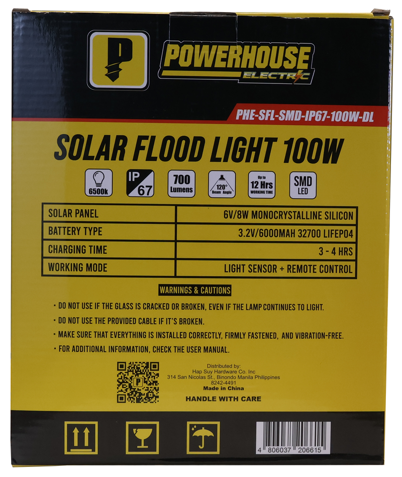 Load image into Gallery viewer, POWERHOUSE ELECTRIC SOLAR FLOOD LIGHT IP67 (SMD) PHE-SFL-SMD-IP67-100W-DL
