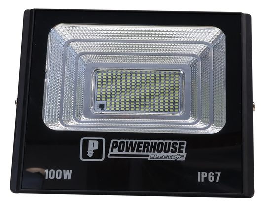 POWERHOUSE ELECTRIC SOLAR FLOOD LIGHT IP67 (SMD) PHE-SFL-SMD-IP67-100W-DL