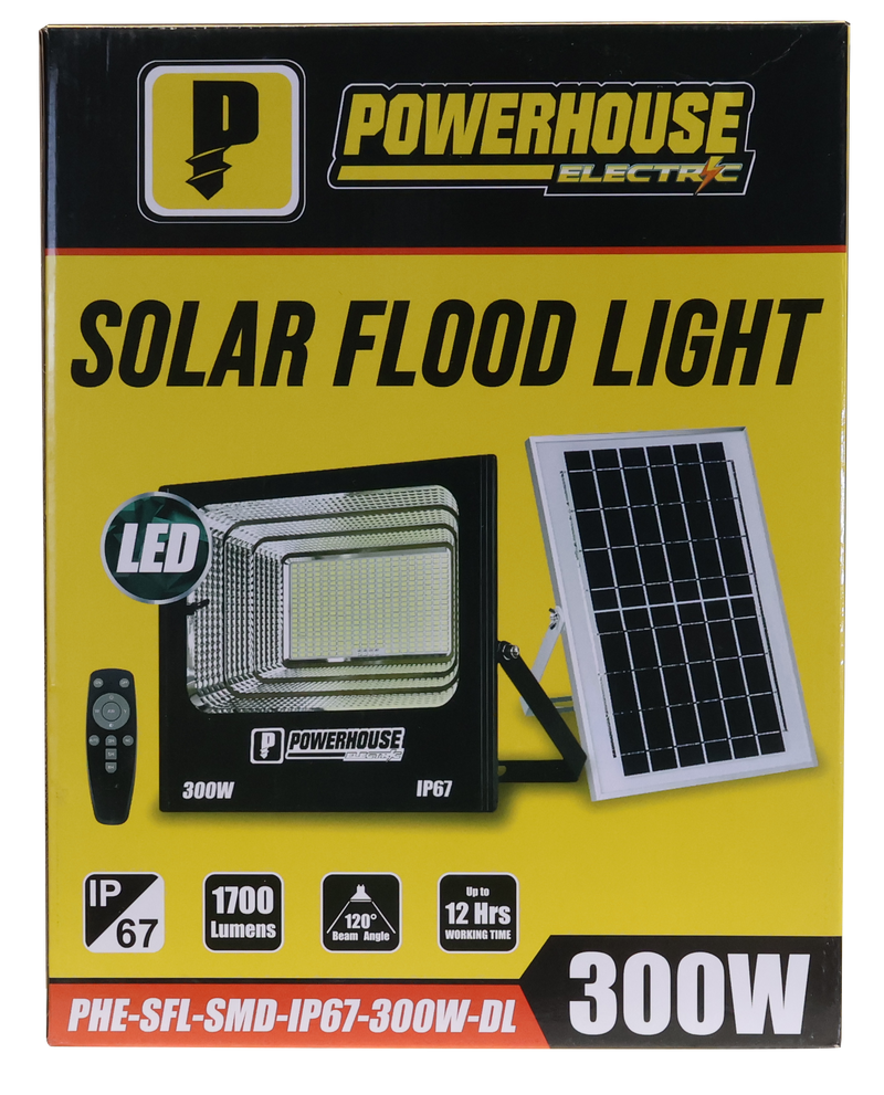 Load image into Gallery viewer, POWERHOUSE ELECTRIC SOLAR FLOOD LIGHT IP67 (SMD) PHE-SFL-SMD-IP67-300W-DL
