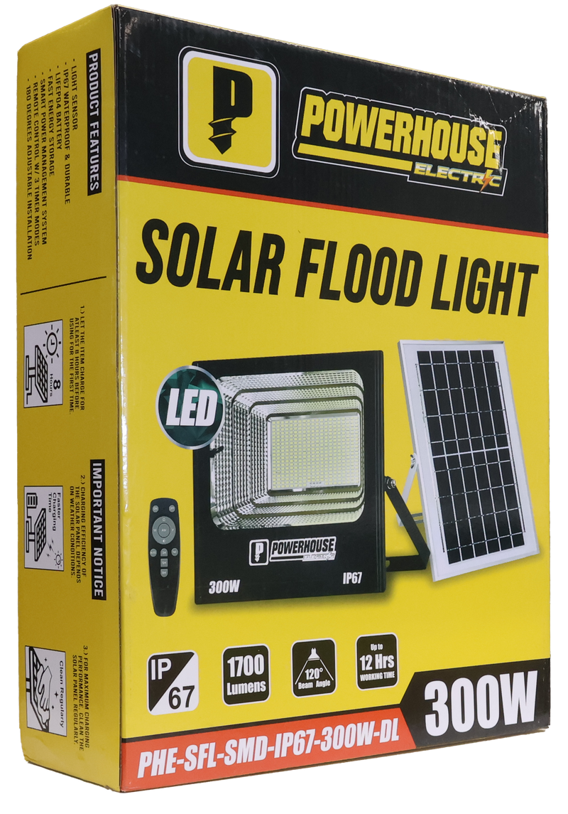 Load image into Gallery viewer, POWERHOUSE ELECTRIC SOLAR FLOOD LIGHT IP67 (SMD) PHE-SFL-SMD-IP67-300W-DL
