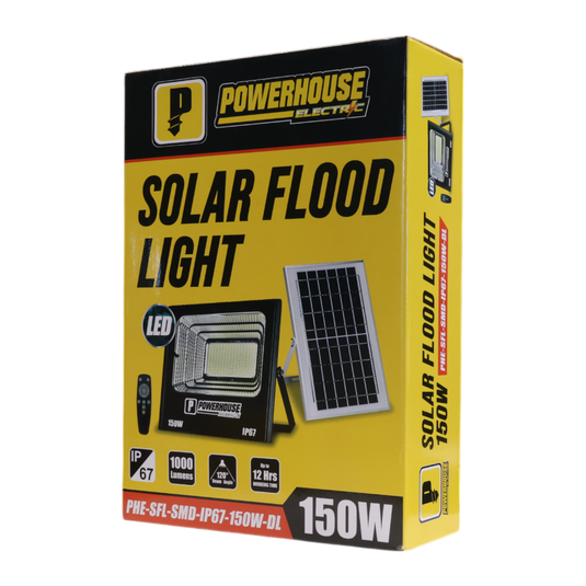 POWERHOUSE ELECTRIC SOLAR FLOOD LIGHT IP67 (SMD) PHE-SFL-SMD-IP67-150W-DL