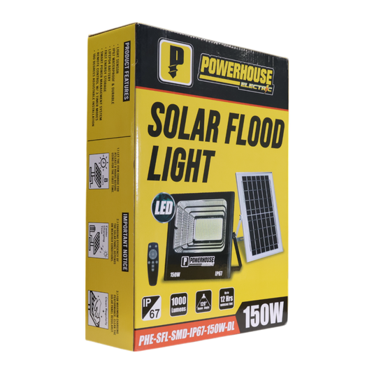 POWERHOUSE ELECTRIC SOLAR FLOOD LIGHT IP67 (SMD) PHE-SFL-SMD-IP67-150W-DL