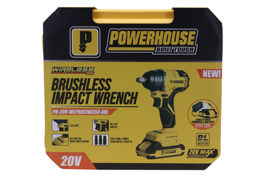 BRUSHLESS IMPACT WRENCH - PH-20V-WLPROCIW350-XBL