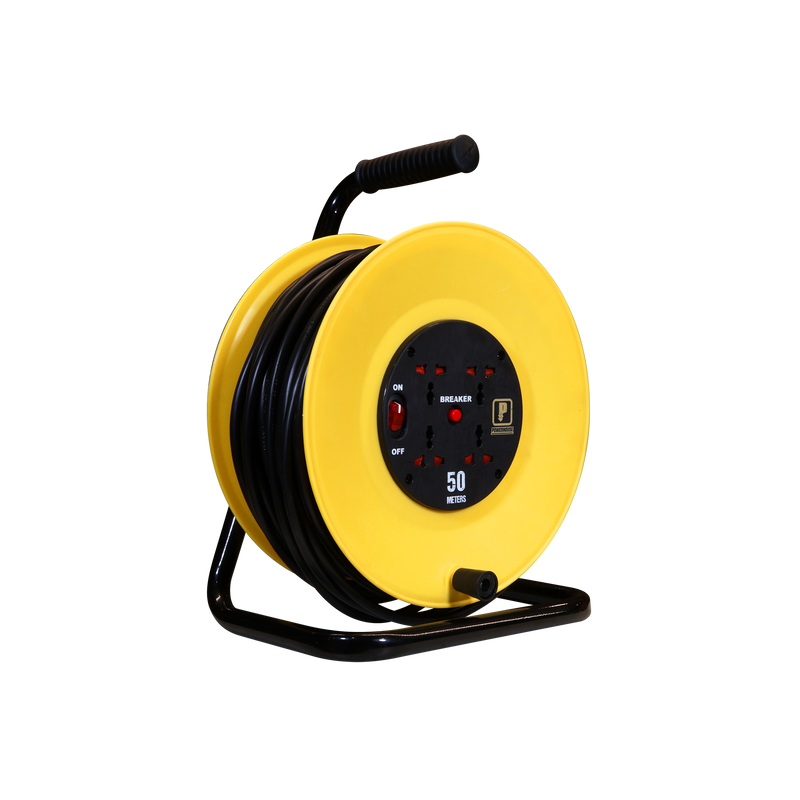 Load image into Gallery viewer, HEAVY DUTY EXTENSION WHEEL 50 METERS 4 GANG UNIVERSAL OUTLET (PHEC700U-50M)
