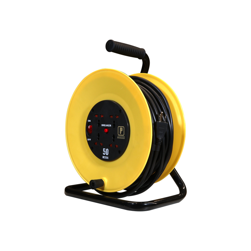 Load image into Gallery viewer, HEAVY DUTY EXTENSION WHEEL 50 METERS 4 GANG UNIVERSAL OUTLET (PHEC700U-50M)
