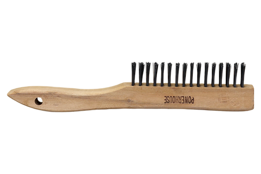 POWERHOUSE STEEL BRUSH W/ WOODEN HANDLE