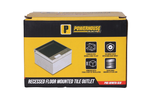 Recessed Floor Mounted Tile Outlet Silver (Box only)