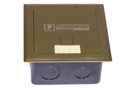 Recessed Floor Mounted Square Outlet Gold (Box only)