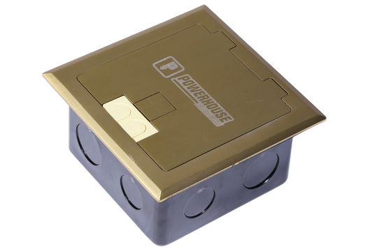 Recessed Floor Mounted Square Outlet Gold (Box only)