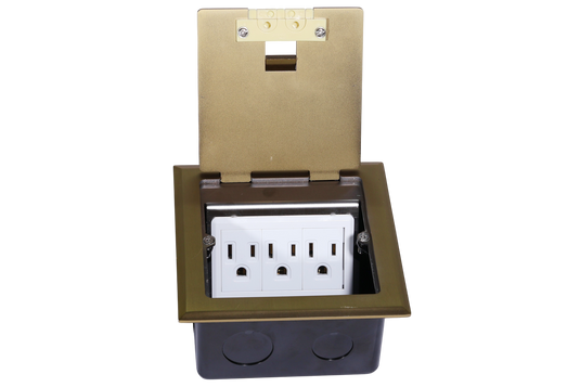Recessed Floor Mounted Square Outlet Gold (Box only)