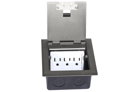 Simplex Square Type Outlet Recessed Floor Mounted Square Outlet Silver (Box only) – Powerhouse Tools