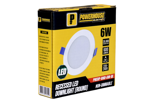 Dom6 Led LED Recessed Downlight Round 6W Daylight – Powerhouse Tools