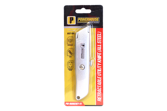 POWERHOUSE RETRACTABLE UTILITY KNIFE (ALL STEEL) (PH-RUKCUT-11)