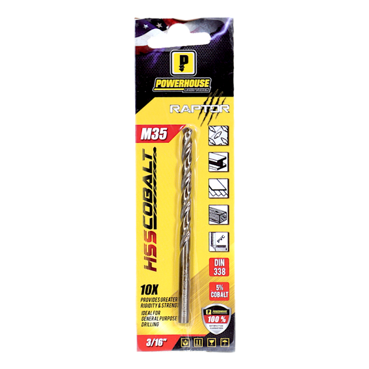 ANSI M35 Cobalt Jobber Drill Bit Blister Pack