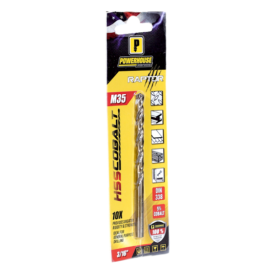 ANSI M35 Cobalt Jobber Drill Bit Blister Pack