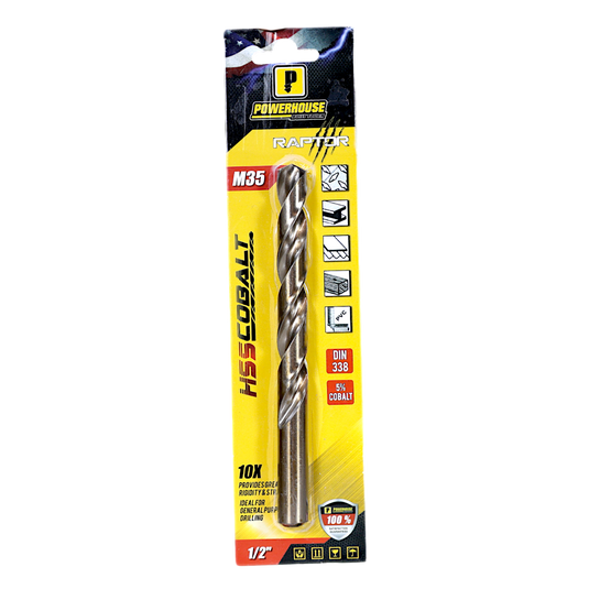 ANSI M35 Cobalt Jobber Drill Bit Blister Pack