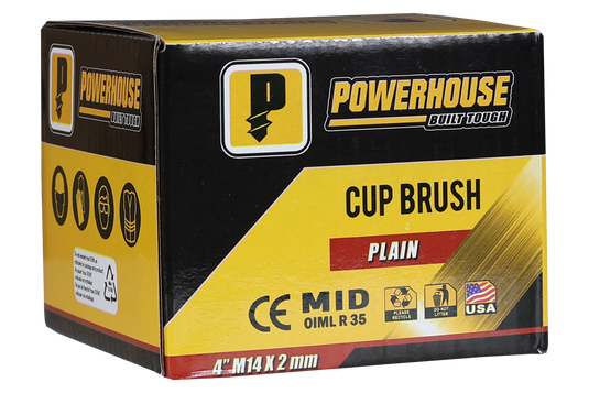 BRUSH CUP PLAIN 2MM (M14) - Plain M14 X 2MM X 4"