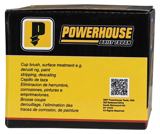 BRUSH CUP PLAIN 2MM (M14) - Plain M14 X 2MM X 4"