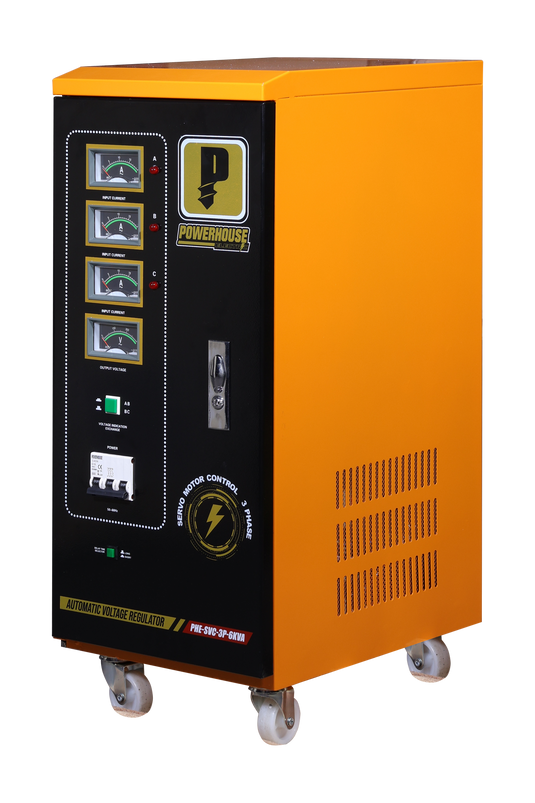 Three Phase Automatic Voltage Regulator (Servo Motor Control) 6,000VA