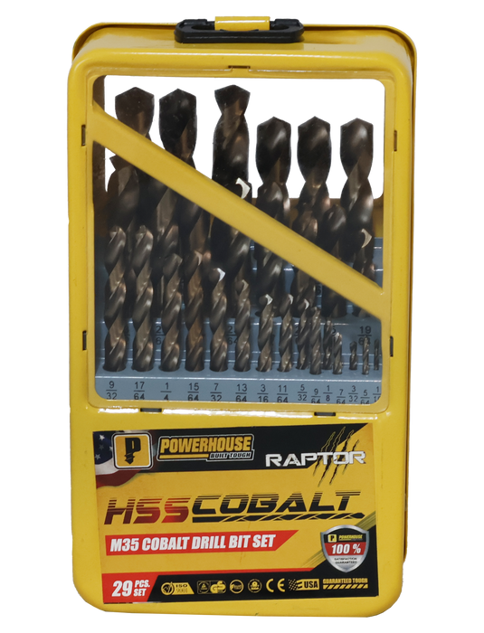 Powerhouse ANSI M35 Cobalt Jobber Drill Bit Tube Pack (Metric)