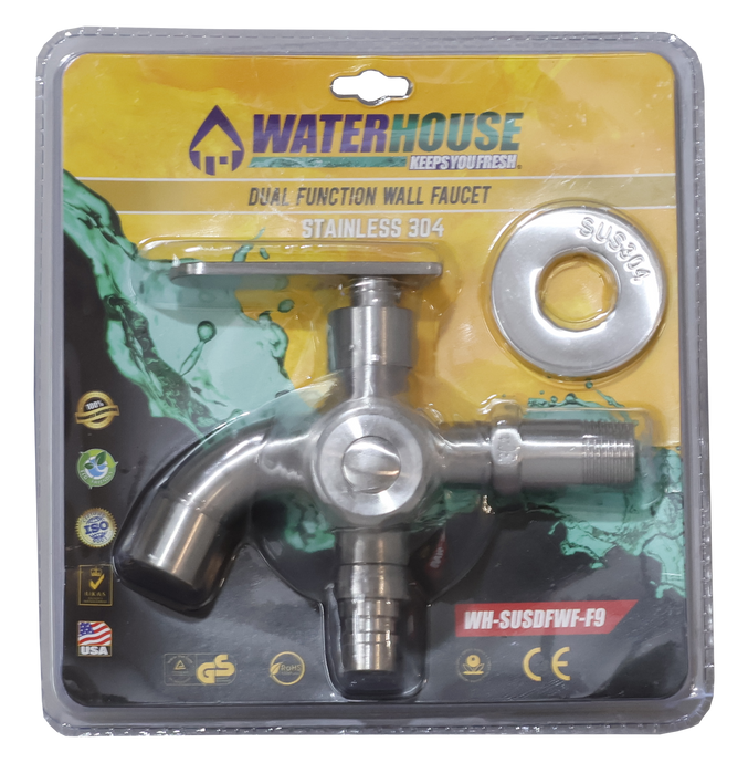 DUAL FUNCTION WALL FAUCET (STAINLESS ) - WH-SUSDFWF-F9