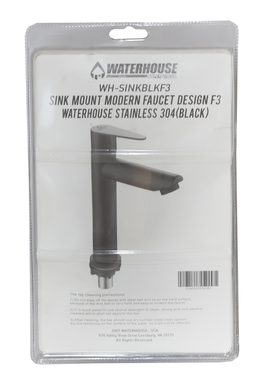 GOOSENECK FAUCET DESIGN F2 MATTE BLACK - WH-SINKBLKF3