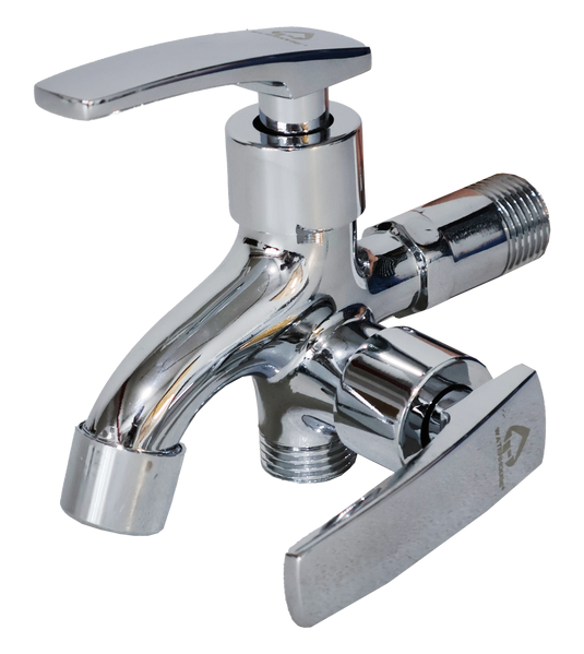 CHROME ALLOY 2 WAY BIB TAP FAUCET LEVER HANDLE- WH230441