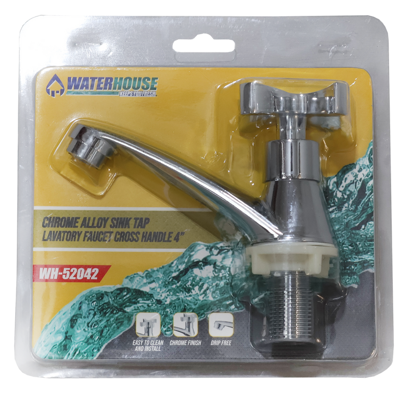 Load image into Gallery viewer, SINK TAP LAVATORY FAUCET 4&quot; CROSS HANDLE - WH-52042
