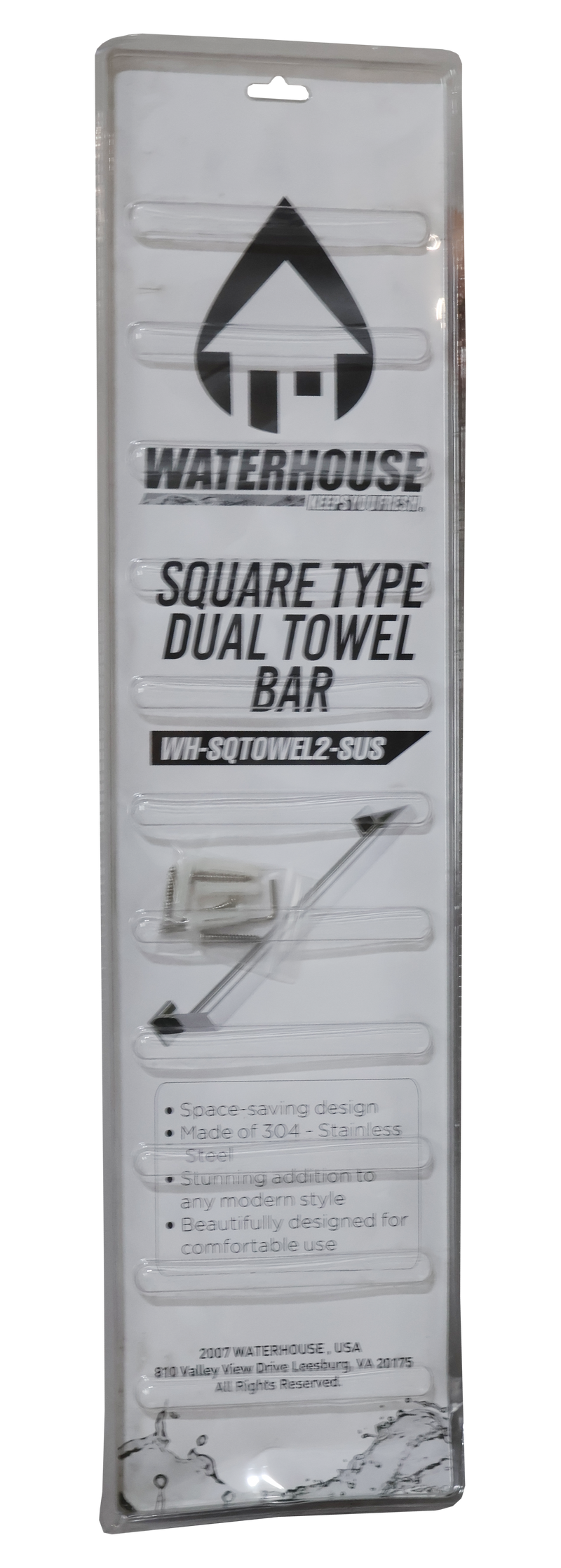 Load image into Gallery viewer, SQUARE TYPE DUAL TOWEL BAR - WH-SQTOWEL2-SUS
