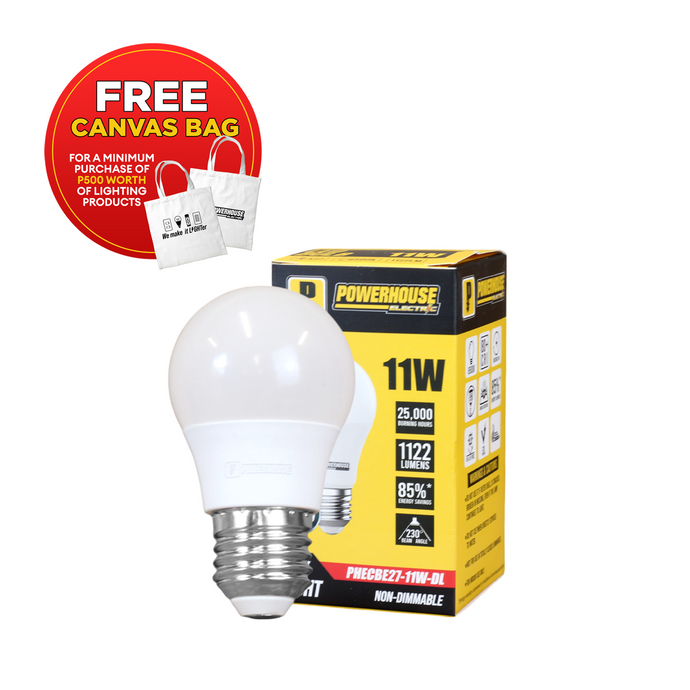 POWERHOUSE ELECTRIC LED CLASSIC BULB DAYLIGHT PHECBE27-11W-DL