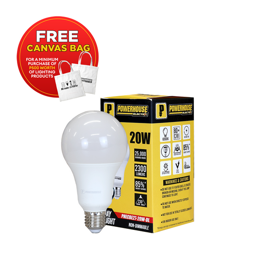 POWERHOUSE ELECTRIC LED CLASSIC BULB DAYLIGHT PHECBE27-20W-DL