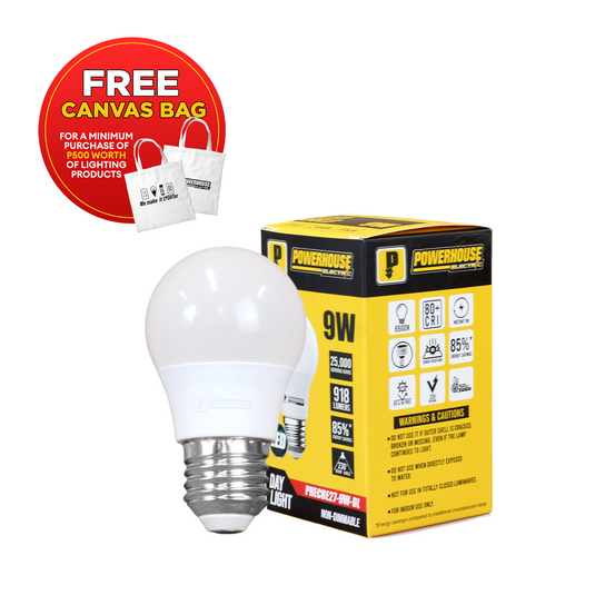 POWERHOUSE ELECTRIC LED CLASSIC BULB DAYLIGHT PHECBE27-9W-DL