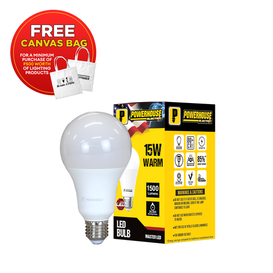 POWERHOUSE ELECTRIC LED CLASSIC BULB WARM WHITE PHECBE27-15W-WW