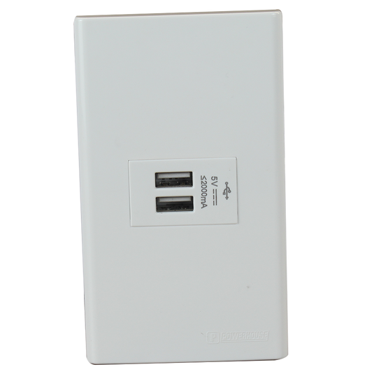 1 GANG PLATE W/ USB OUTLET LHWDUSB-303-P1