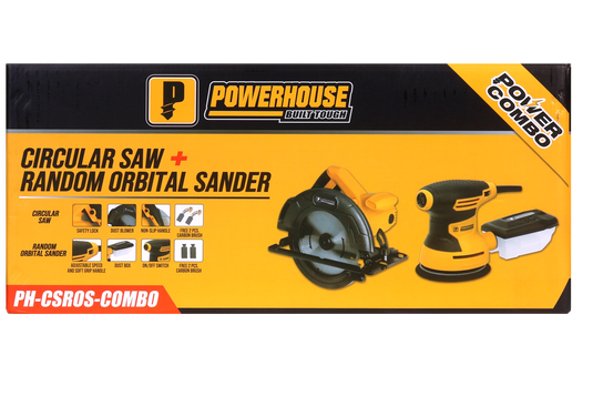 Power Combo: Circular Saw 1,400W and Random Orbital Sander 400W Set