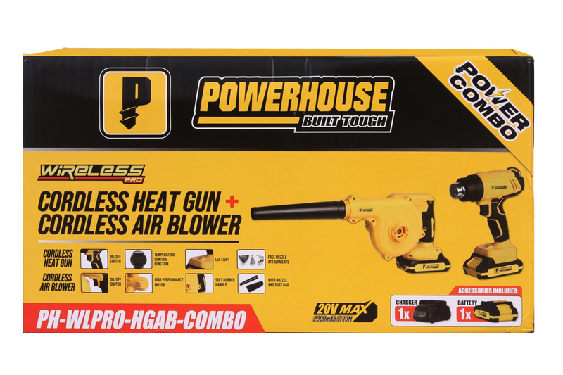 Load image into Gallery viewer, Power Combo Cordless Heat Gun 20V and Cordless Air Blower 20V Set
