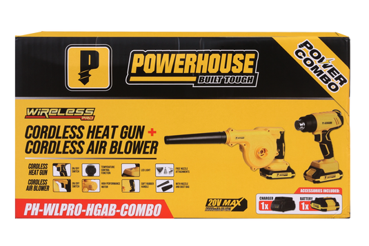 Power Combo Cordless Heat Gun 20V and Cordless Air Blower 20V Set
