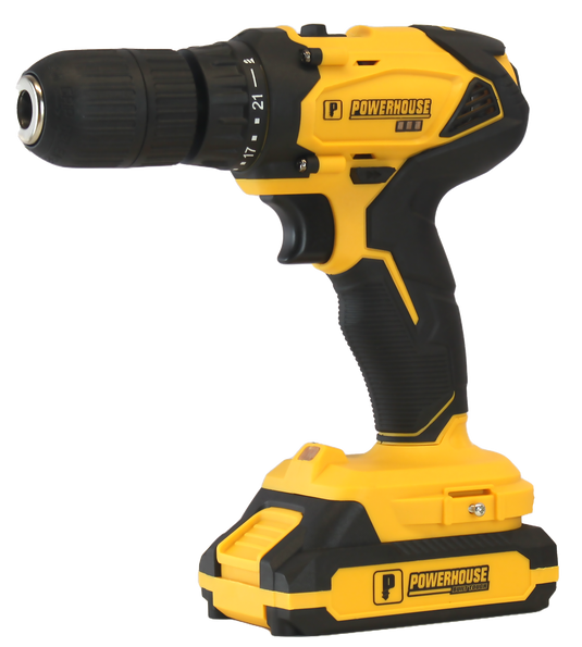 Cordless Drill / Driver 13mm 20V with 2pcs 2.0Ah Li-Ion Battery and Charger