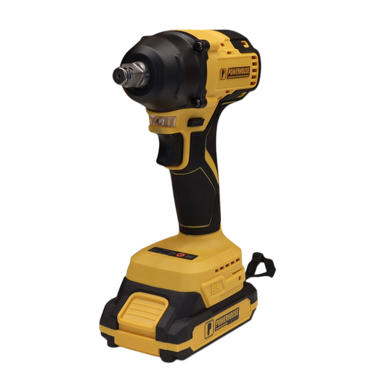 Cordless Impact Wrench Brushless 350Nm 20V with 2pcs 2.0Ah Li-Ion Battery and Charger