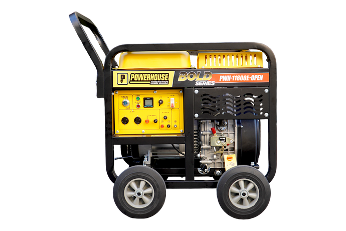 POWERHOUSE DIESEL OPEN TYPE GENERATOR W/BATTERY FOR ELECTRIC START (PWH-11800E-OPEN)