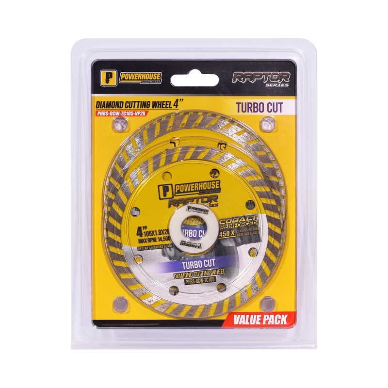Load image into Gallery viewer, Value Pack Raptor Series Diamond Cutting Wheel Turbo Cut 4'' (105mm x 1.8mm)
