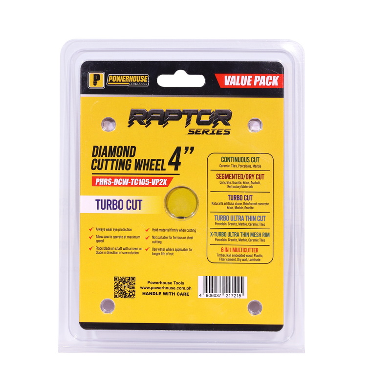 Load image into Gallery viewer, Value Pack Raptor Series Diamond Cutting Wheel Turbo Cut 4'' (105mm x 1.8mm)
