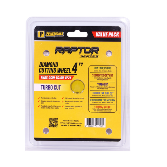 Value Pack Raptor Series Diamond Cutting Wheel Turbo Cut 4'' (105mm x 1.8mm)