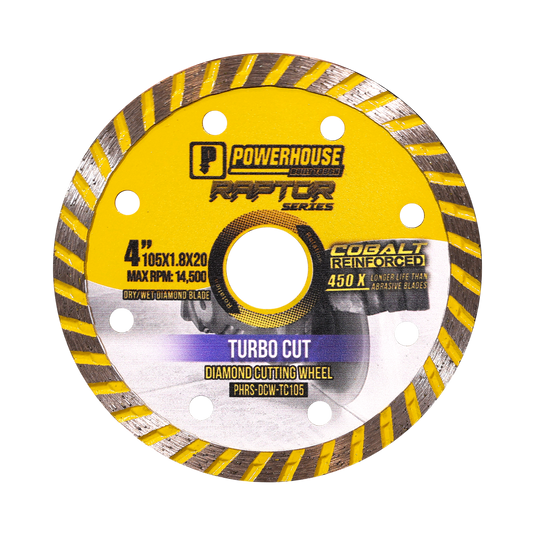 Value Pack Raptor Series Diamond Cutting Wheel Turbo Cut 4'' (105mm x 1.8mm)