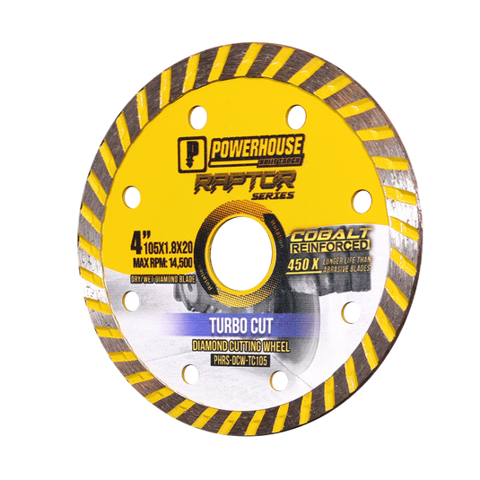 Value Pack Raptor Series Diamond Cutting Wheel Turbo Cut 4'' (105mm x 1.8mm)