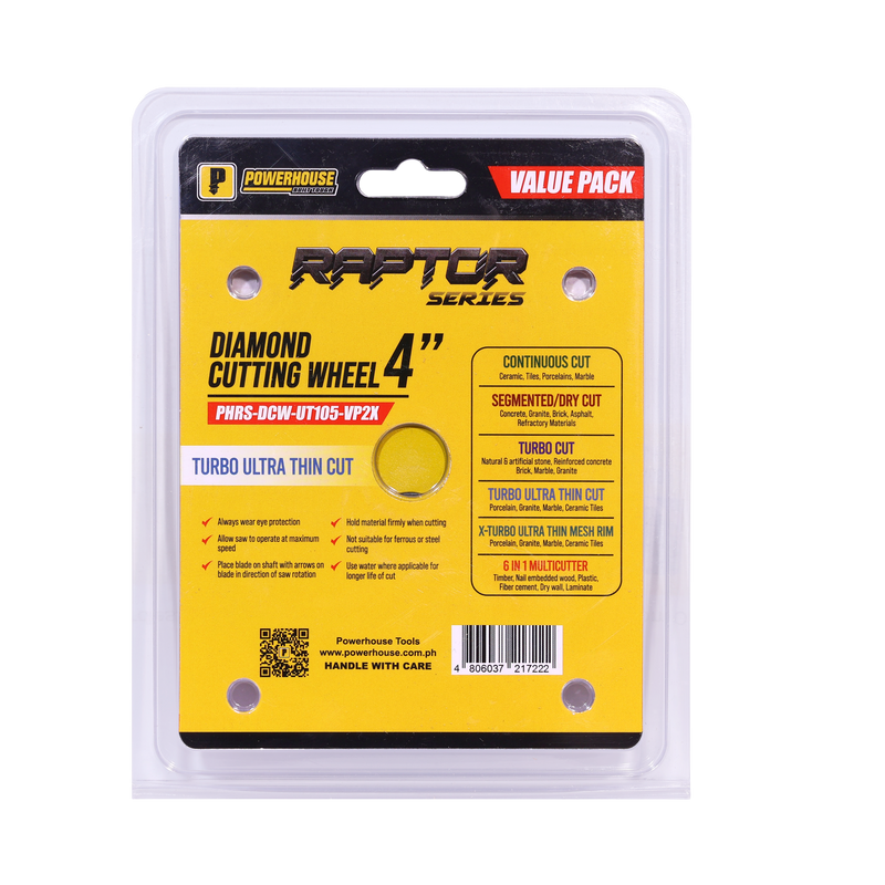 Load image into Gallery viewer, Value Pack Raptor Series Diamond Cutting Wheel Turbo Ultra Thin Cut 4'' (105mm x 1.4mm)
