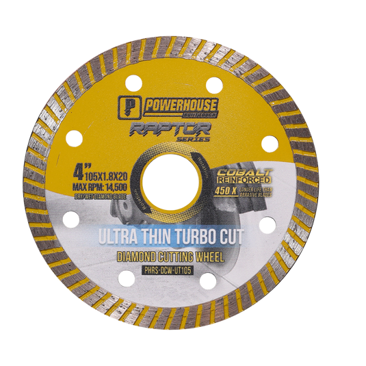 Value Pack Raptor Series Diamond Cutting Wheel Turbo Ultra Thin Cut 4'' (105mm x 1.4mm)